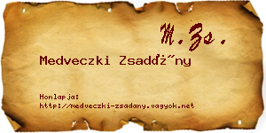 Medveczki Zsadány névjegykártya